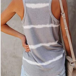 Gray striped tank top